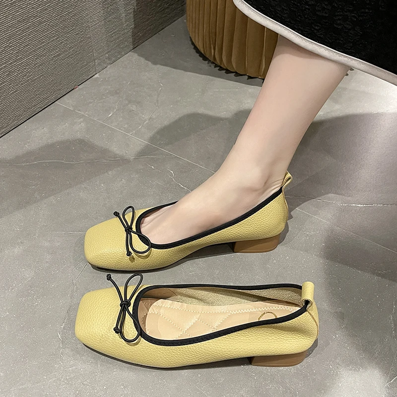 

Туфли женские с квадратным носком, мягкие повседневные Мокасины, без застежки, с открытым носком, классические, без шнуровки, лето 2022