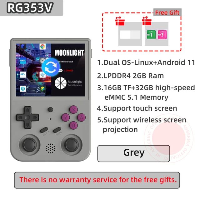 

ANBERNIC RG353V 3.5 INCH 640*480 Handheld Game Player Built-in 20 Simulator Retro Game Wired Handle Android Linux OS RG353VS