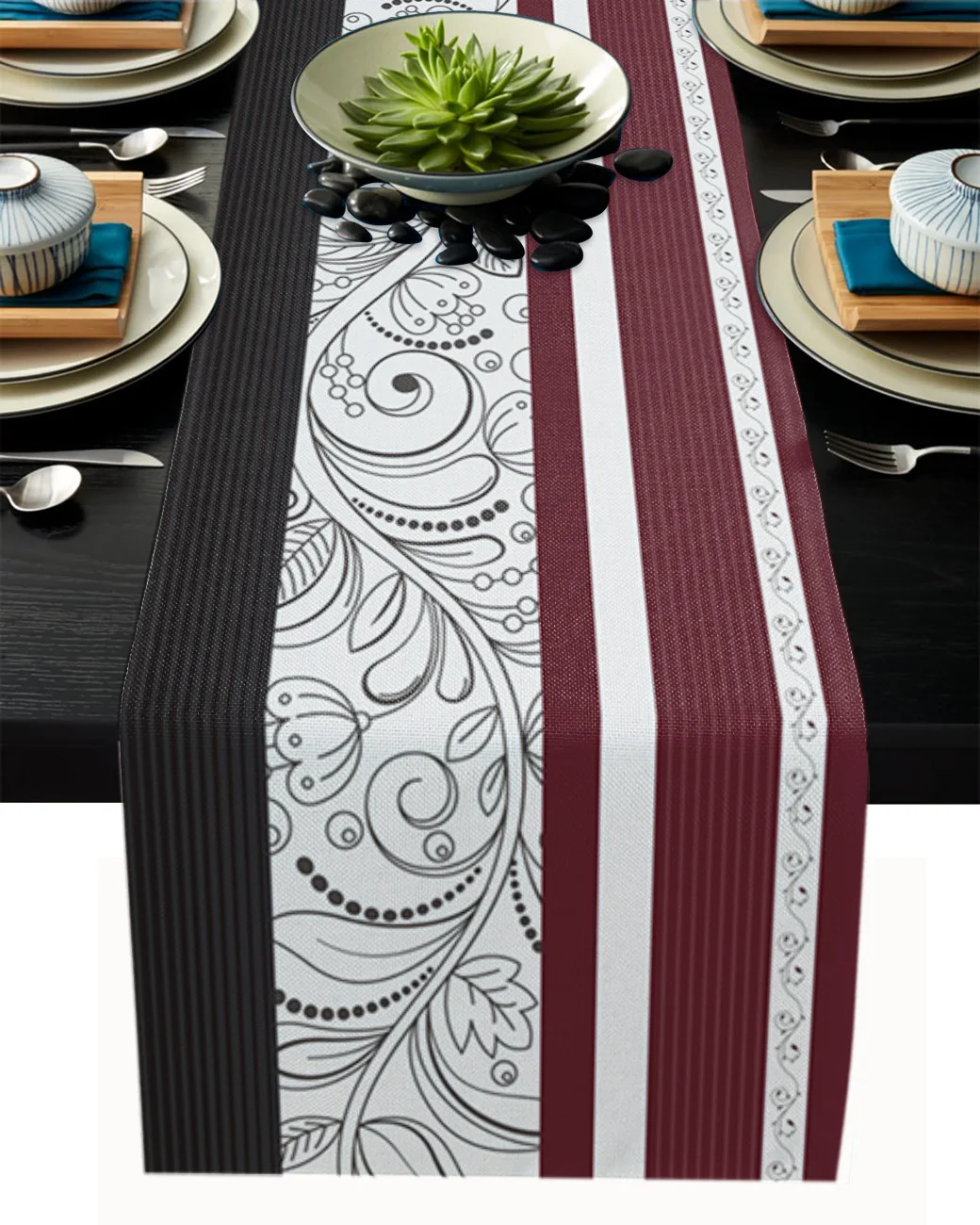 

Домашняя настольная дорожка с полосками, текстурное покрытие для шкафа, кофейного столика, ткань для украшения стола на день рождения, вече...