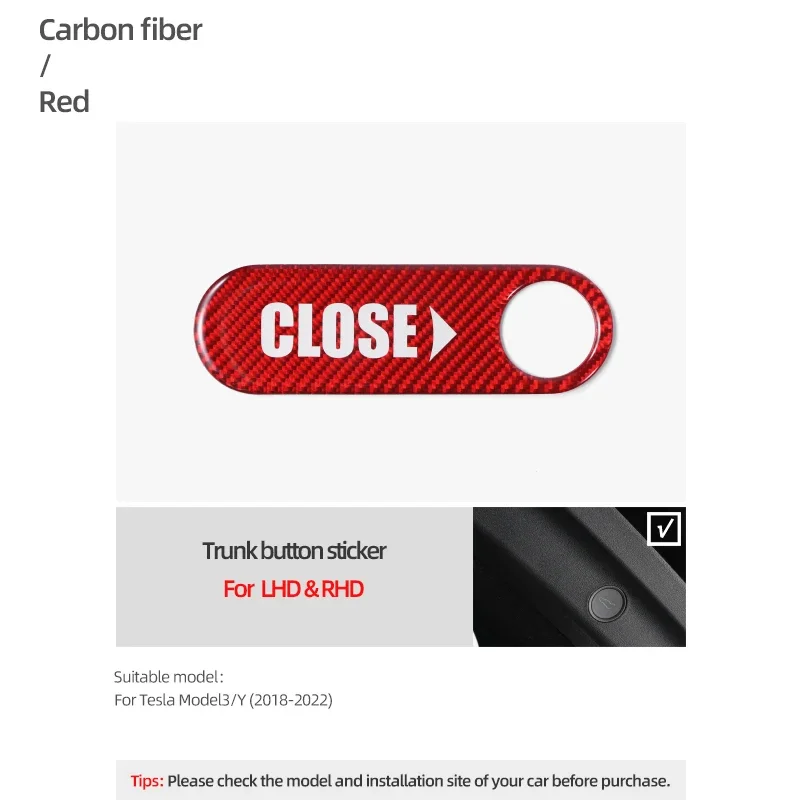 

Для Tesla Model 3 Model Y 2018-2022 углеродное волокно, задняя кнопка переключения багажника, наклейка, отделка салона автомобиля, тюнинговые аксессуары