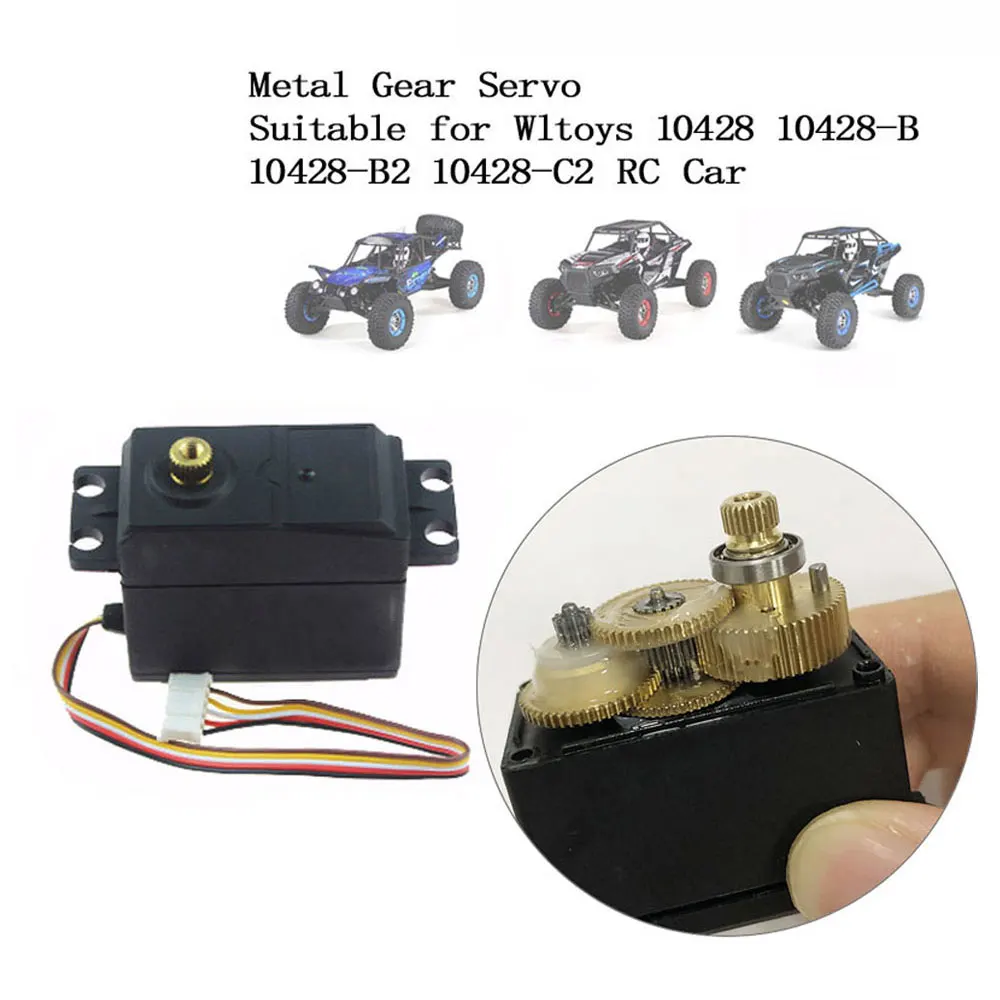 

WLtoys Metal Upgrade Servos For WLtoys 1/10 10428 10428-A 10428-B 10428-B2 10428-C2 RC Car Upgrade Parts 9.4KG Servo Metal Gear