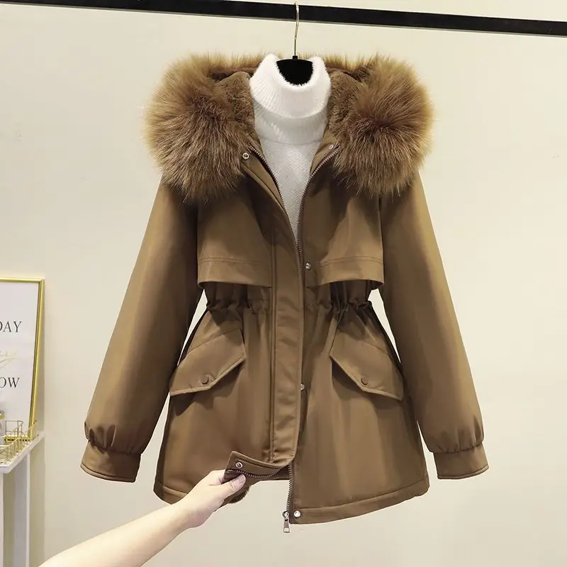 

Парка женская короткая 2023 новое пуховое пальто на хлопковой подкладке, зимнее утепленное бархатное пальто в корейском стиле