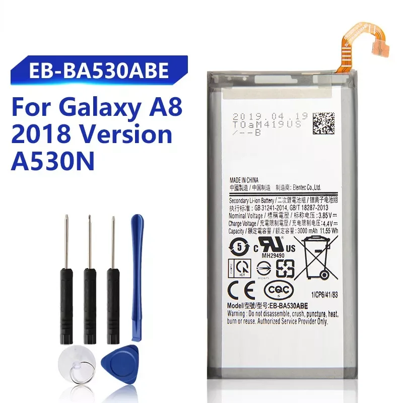

2023NEW Replacement Battery EB-BA530ABE EB-BA530ABA For Samsung Galaxy A8 2018 Version SM-A530N A530N Rechargeable Battery 3000m
