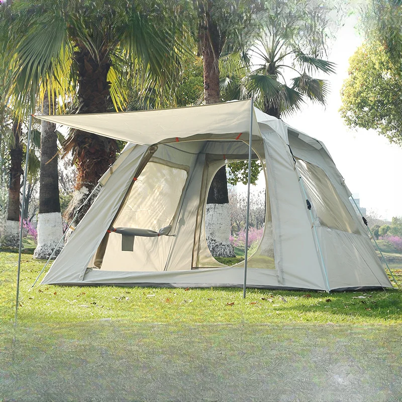 

Outdoor Fully Automatic Picnic Tent 3/5-8 Person Beach Quick Open Folding Camping Double Rainproof Camping Shelters One Bedroom