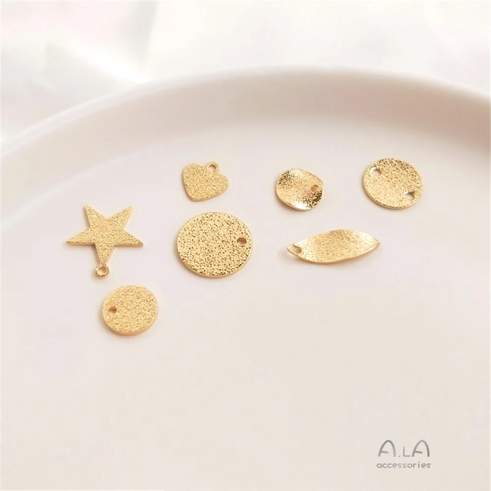 

Sand hanging hole round piece star heart leaf pendant ear hanging earrings accessories