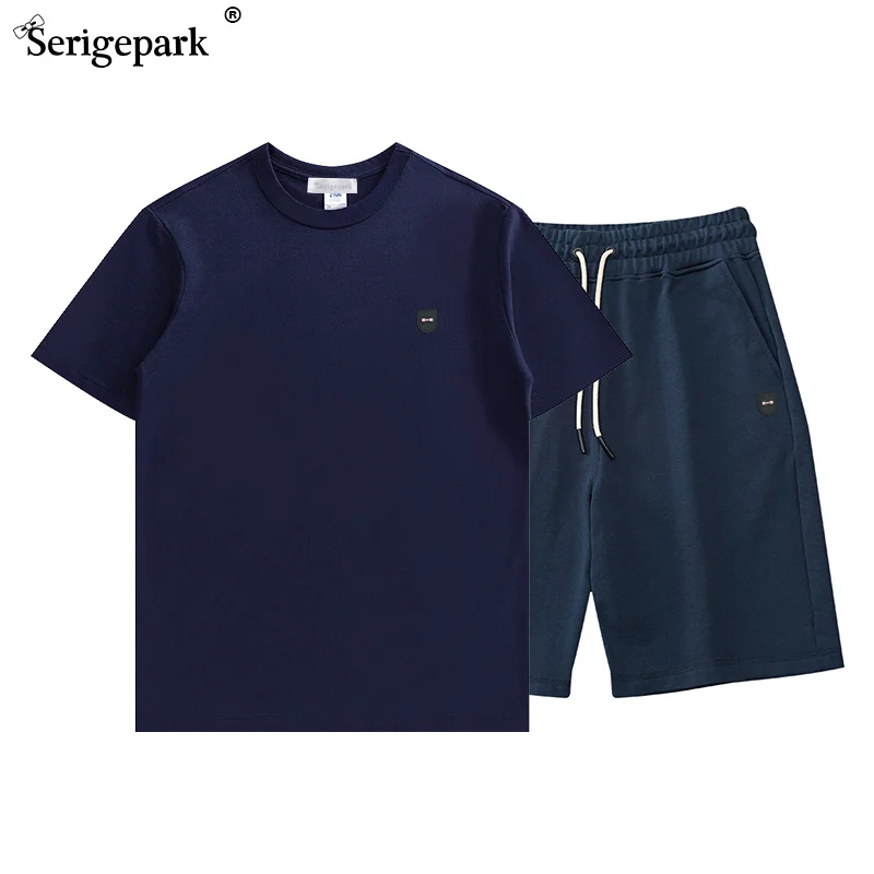 Mens Sets Casual Sport Classical Sweat Short With T Shirt Knitting Material Man Tracksuit Park Luxury With Badge Pink Bow Unisex