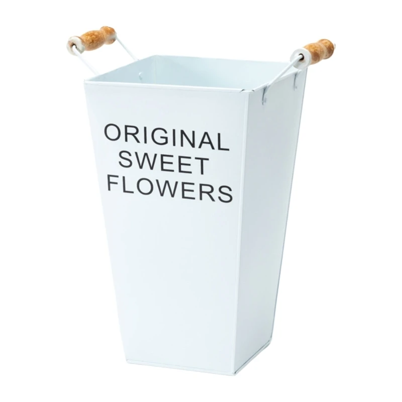 

Ведро для цветов, ваза с ручками, квадратный железный сушеный цветочный горшок, цветочная композиция, контейнер, украшение для