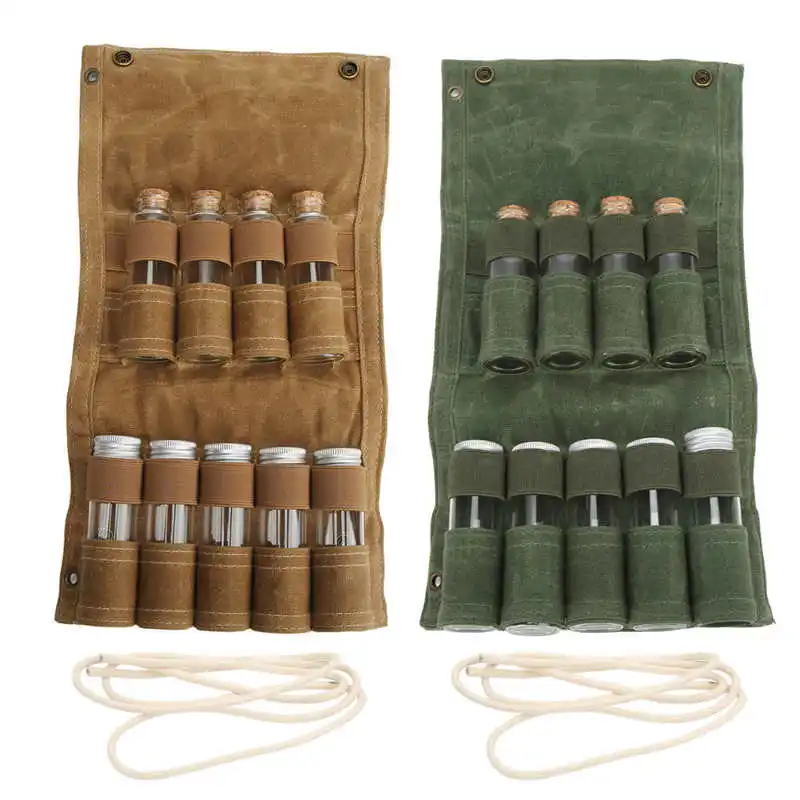 

Портативная сумка для бутылок с специями, устойчивая к пятнам портативная легкая переносная складная сумка для приправ на открытом воздухе...