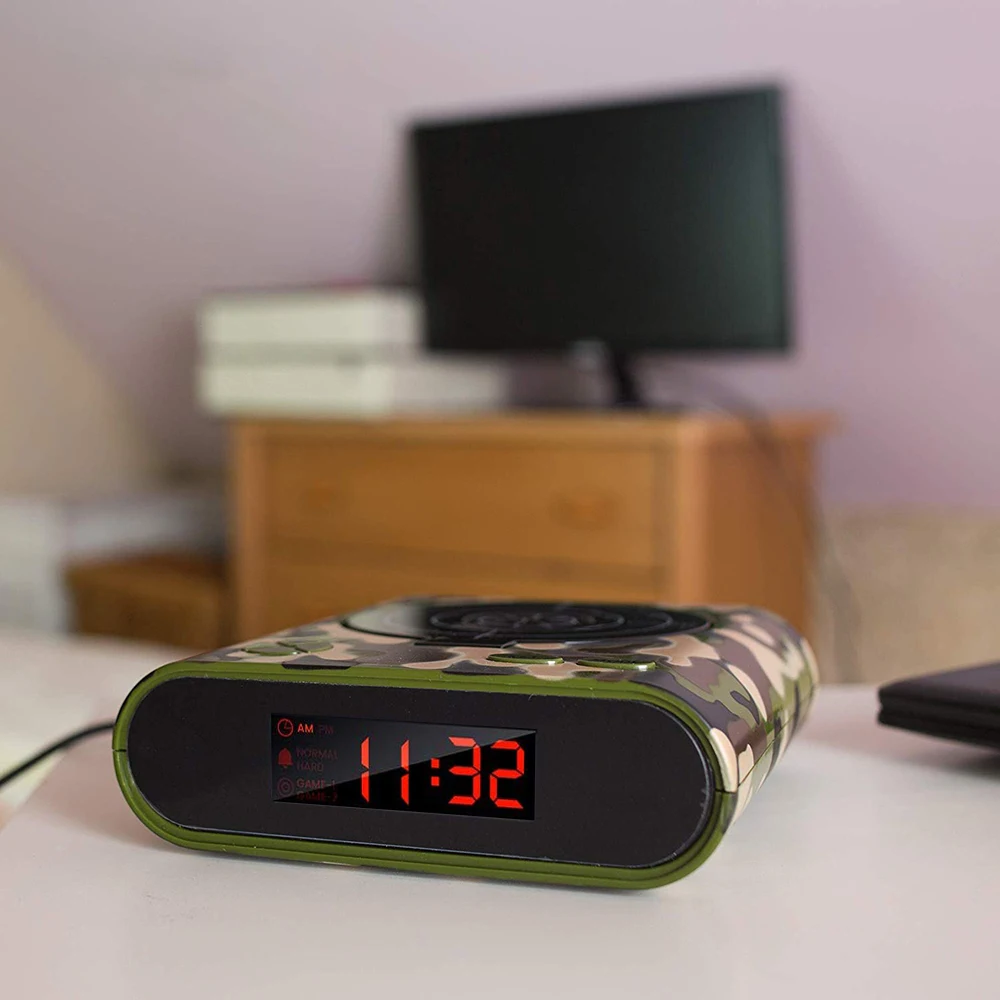 Electronics Desk Clock Digital Gun Alarm Clock Gadget Target Laser Shoot For Children Alarm Clock Table Awakening 4