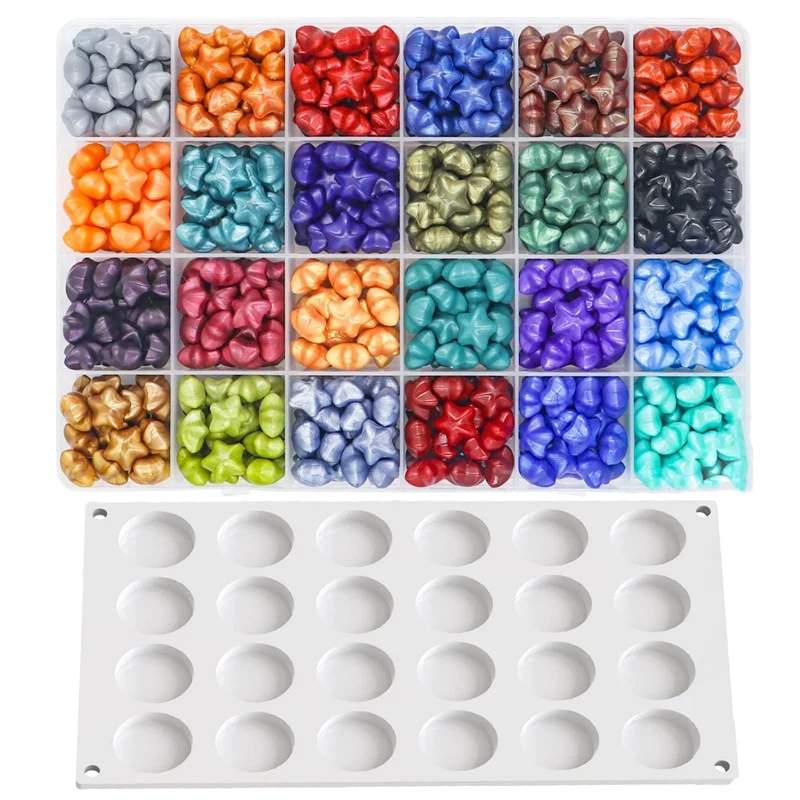 

Wax Seal Stamp Kit,24 Colors 528 Pcs Wax Seal Beads With Silicone Mat For Wax Stamp, Removable Sticky Dots,For Wax Stamp