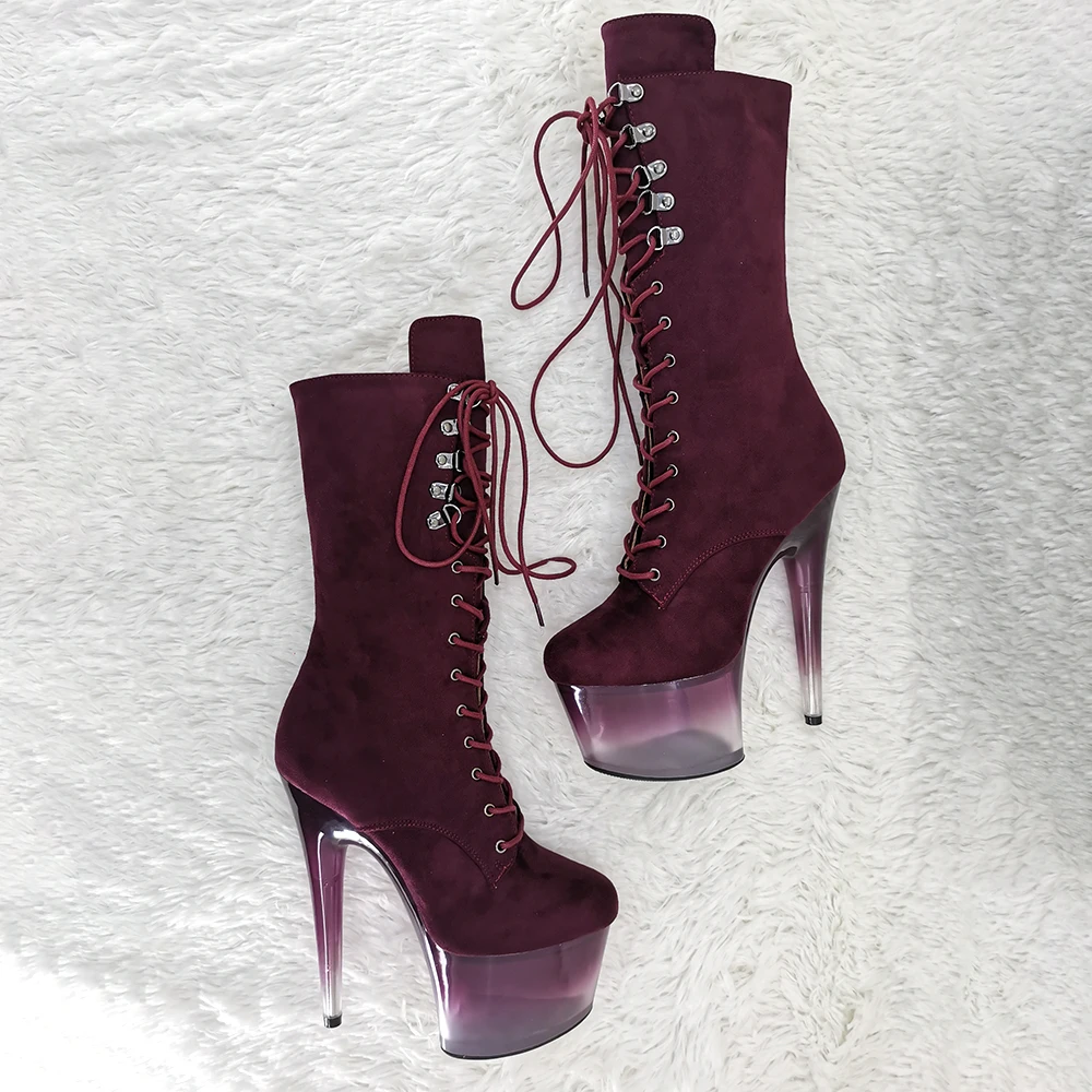 Leecabe  17CM/7inches Pole dancing shoes High Heel platform Pole Dance boot