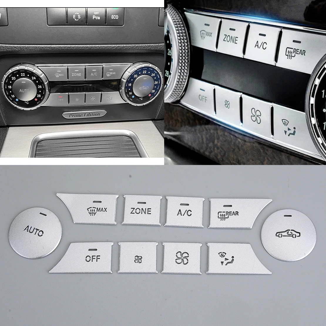 

10 шт./комплект, накладки на центральную консоль для Benz C CLS GL GLK ML W204 S204 W166 C218 X218 X164 X166 X204 W164 ABS