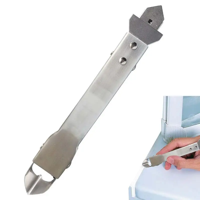 

Caulking Tool Five-in-one Stainless Steel Bathroom Caulking Tool Caulking Tools Kit Glass Glue Angle Scraper Grout Saw Blade