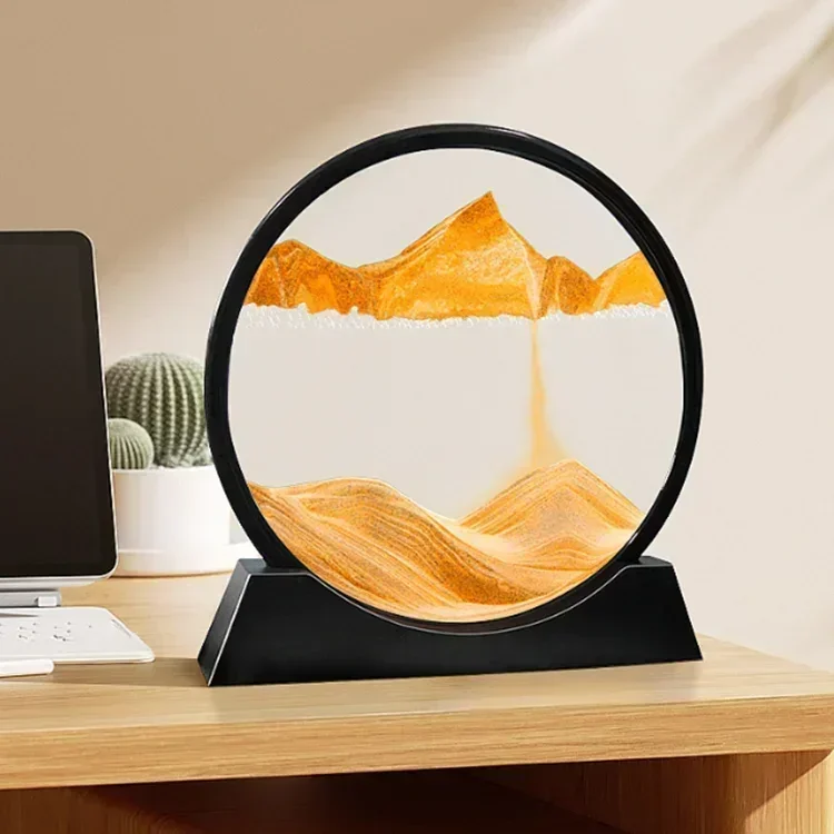 3D Художественная картина с движущимся песком круглое стекло глубоководный