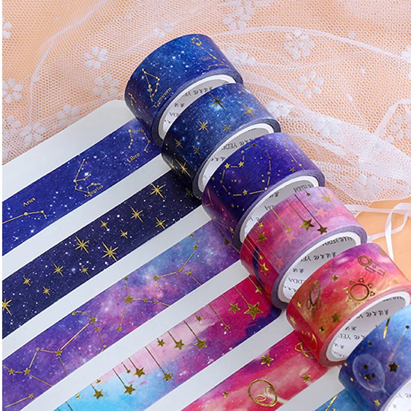 

1 шт., Золотая фольга, звезда, Васи-лента, наклейки, бумажная лента для ручного рисунка, фотография, альбом для скрапбукинга, самодельные стре...