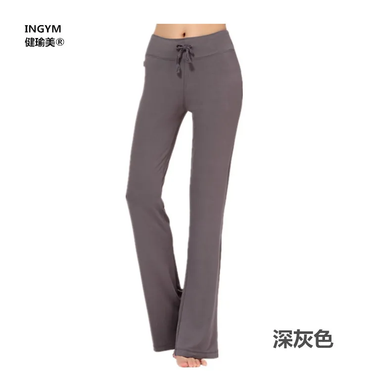 

1pcs/lot Women Solid Color High Waist Drawstring Wide Leg Long Pants Yoga latin ballet training modal pants