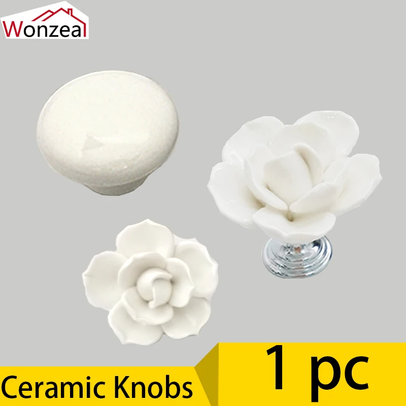 

Одинарные круглые ручки Wonzeal, 1 шт., 32/42 мм, современные керамические ручки для шкафа, кухни, сада, дверного шкафа, ручки с винтом