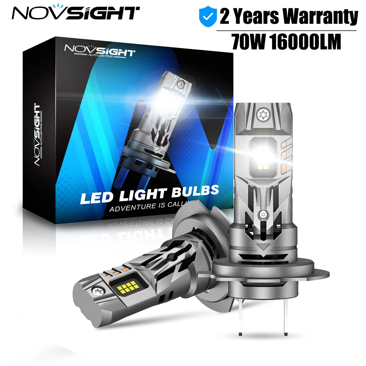 NOVSIGHT H7, супер яркие лампы, лампы головного света, лампы головного света, Размер 1:1, мини-фары головного света, 70 Вт, 6500 лм, с вентилятором K, белые автомобильные фонари