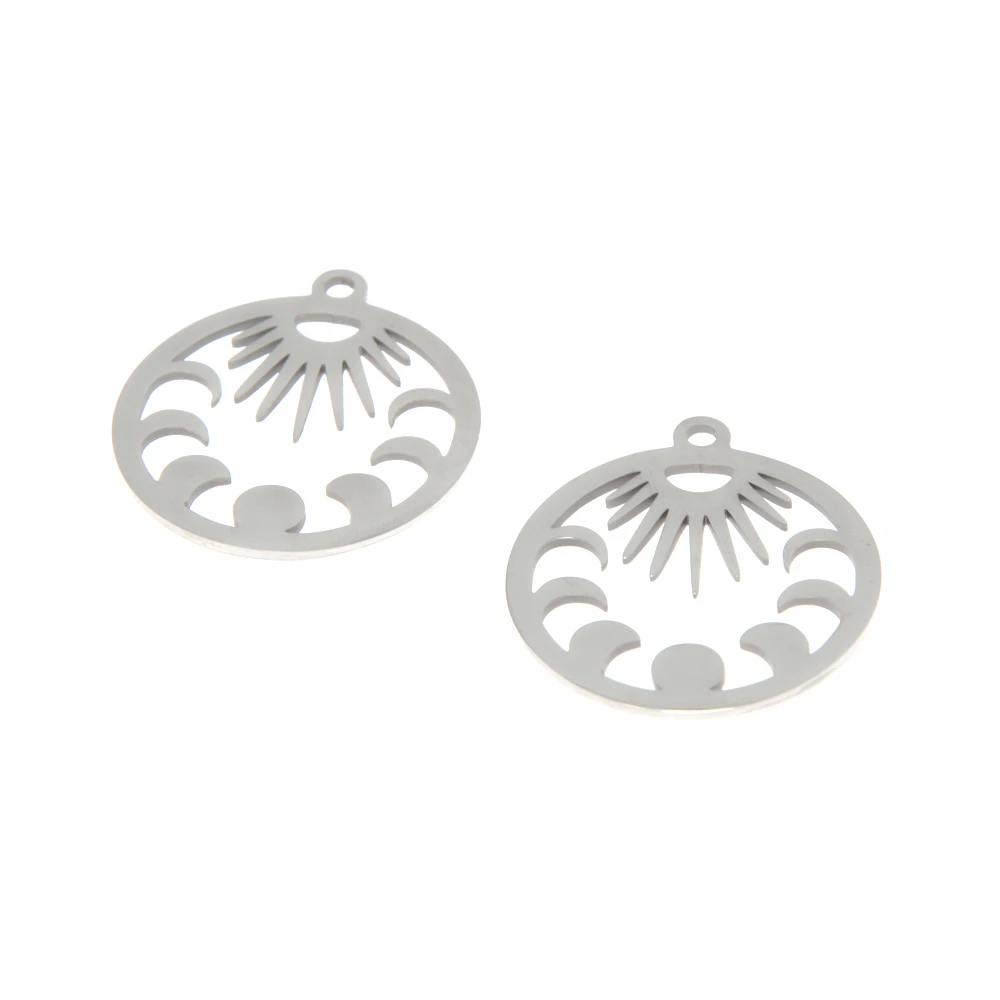 

5 шт./Лот подвеска в виде Солнца и Луны из нержавеющей стали, 25 мм