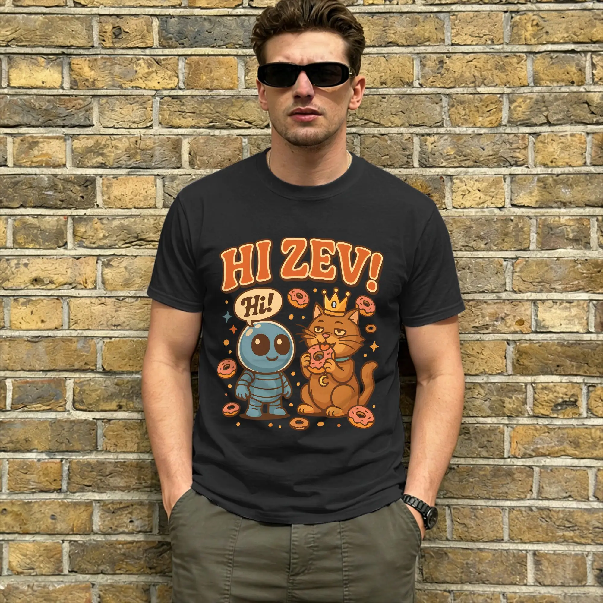 Фото Футболка Dungeon Crawler Carl Summer Hi Zev! Модные мужские футболки из хлопка, дышащие, больших размеров, с коротким рукавом, винтажные топы №1