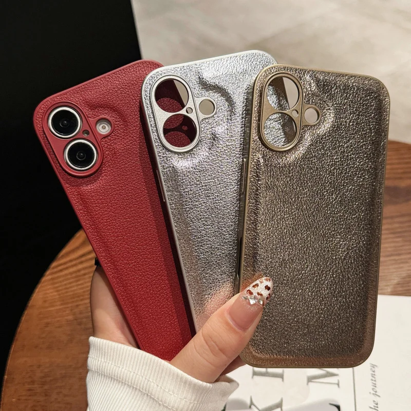 Роскошный шикарный кожаный матовый силиконовый чехол для телефона iphone 16 15 14 13 12 11