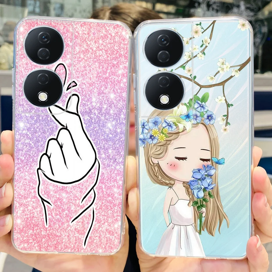 Чехол для Honor X7b Φ с изображением милого кота бабочки мягкие силиконовые чехлы