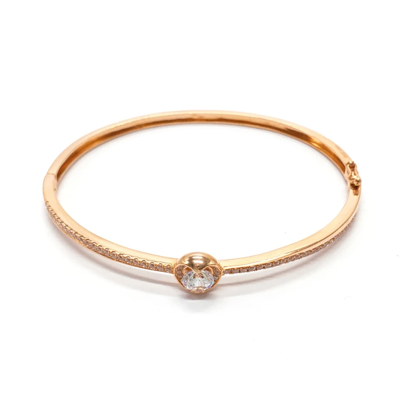 

Женский браслет из розового золота с инкрустацией под золото 585 пробы, 14 к