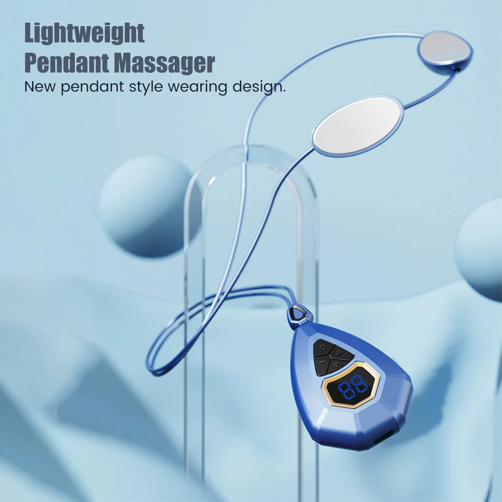 

Tens EMS Electric Cervical Massager Neck Massage Apparatus Low Frequency Pulse Relaxing 5 Mode Heating Pain Relief Myostimulator