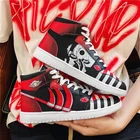 Кроссовки мужские кожаные, высокие кеды с резиновой подошвой, повседневные, на плоской подошве, на шнуровке, в стиле аниме, Хидан