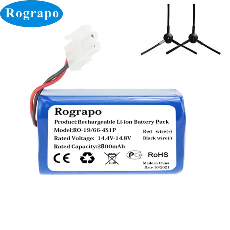 

New 2800mAh-3400mAh Li-ion Battery Pack And Side Brush HEPA Filter Spare Parts For Kitfort KT-519 Robotic Vacuum Cleaner