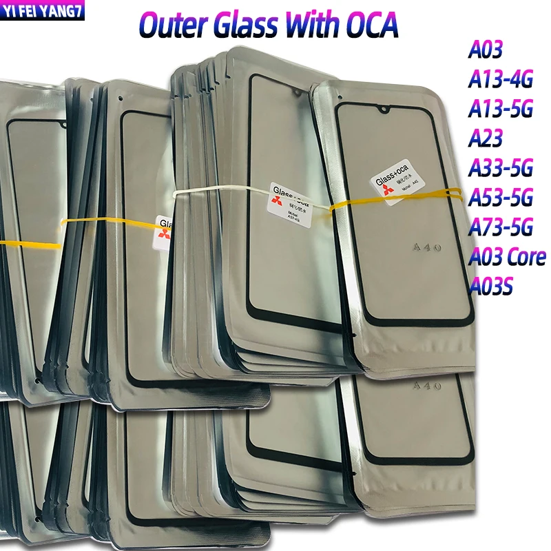 10 шт., стекло хорошего качества + ОСА для Samsung Galaxy A03 A13 A23 A33 A73 A03 core A03s