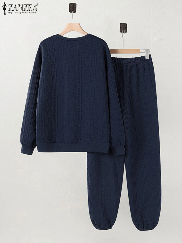 ZANZEA повседневные осенние спортивные костюмы 2024 толстовка с длинными рукавами