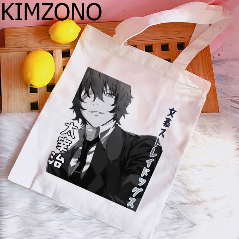 

Bungou Stray Dogs Dazai shopping bag handbag canvas shopper grocery cotton bag bolsas ecologicas sacola fabric reusable grab