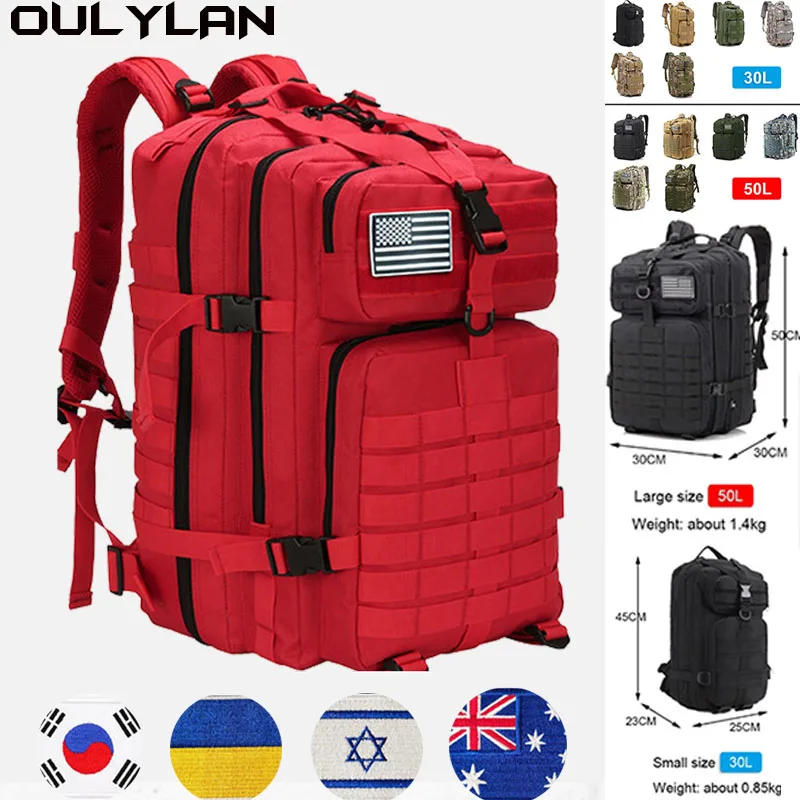 

Тактический рюкзак Oulylan для кемпинга 30 л/50 л, мужской нейлоновый 900D военный походный водонепроницаемый рюкзак, армейский наружный Треккинговый охотничий рюкзак