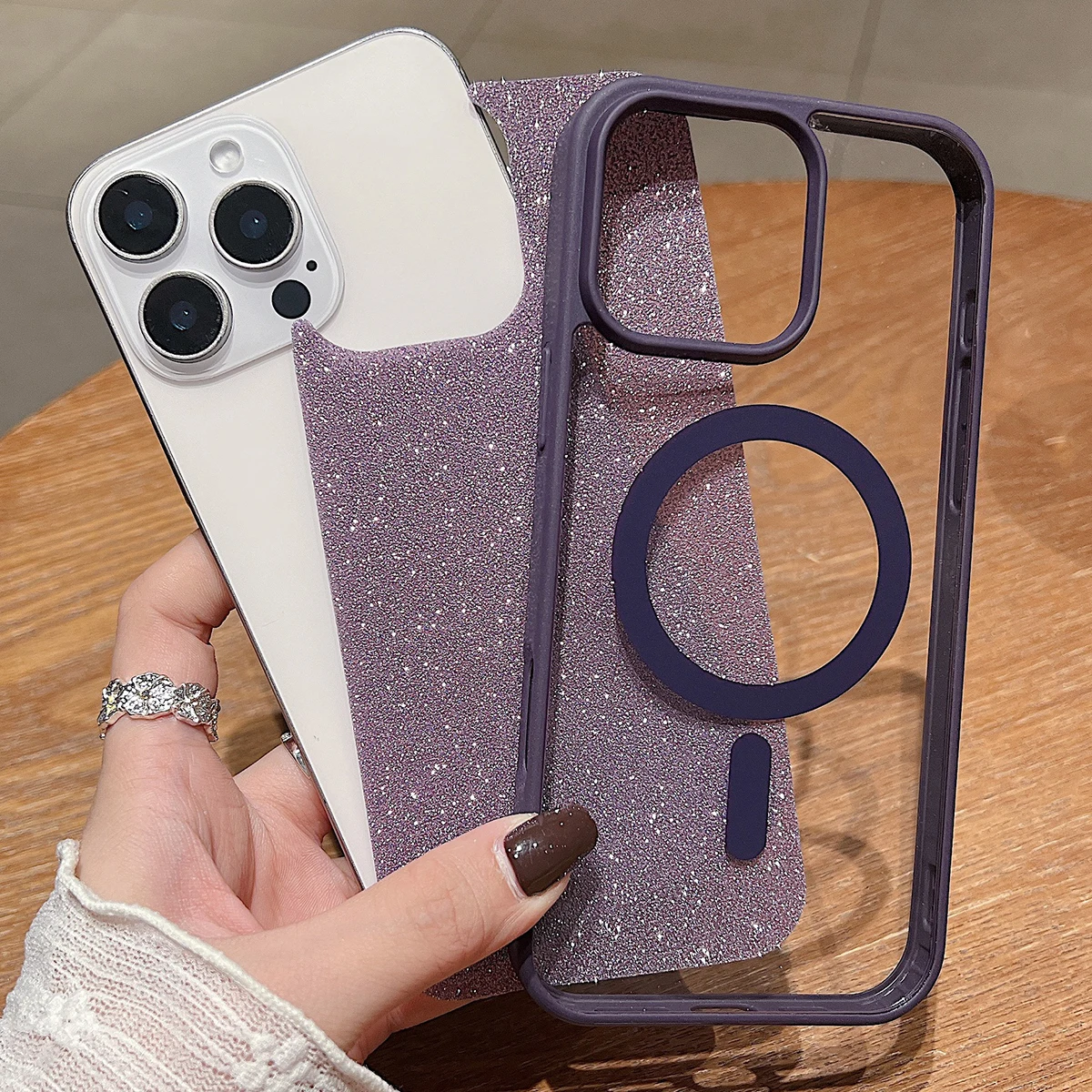 Магнитный чехол для телефона с флэш-картой iPhone 14 15 16 Plus 12 13 Pro Max Magsafe поворотный