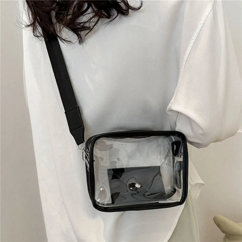 

Transparent Square Bag Women Bag Fashion Brand Small Bag Japanese Casual Satchel Couple Shoulder Messenger Bag Crossbody Bag