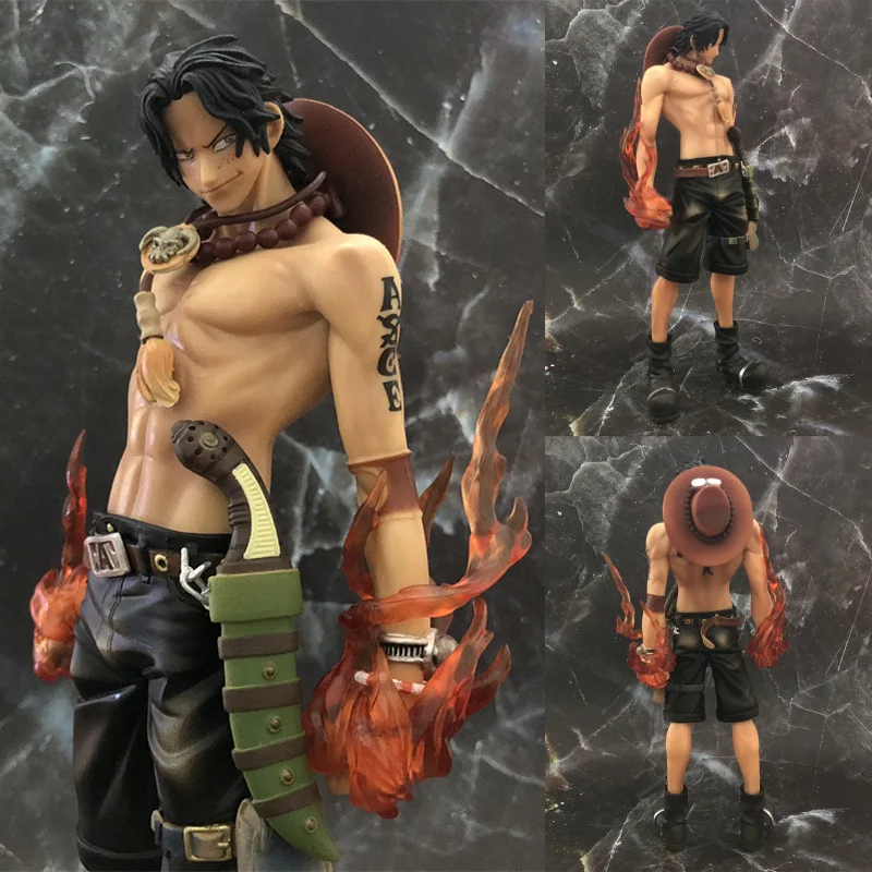 

26cm One Piece Anime Figure Portgas D Ace Figurine Fire Fist Fighting Action PVC Statue Collectible PVC Model children toys gift