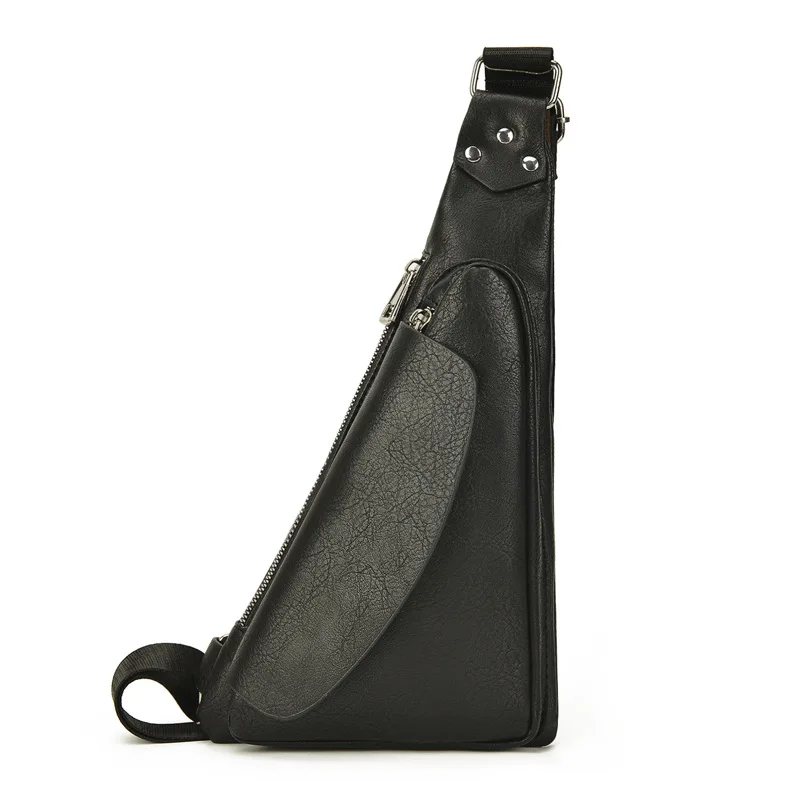 

Men's PU Leather New Style Casual Business Shoulder Bag Crossbody Travel Sling Pack Messenger Pack Hanging Chest Bag For Male