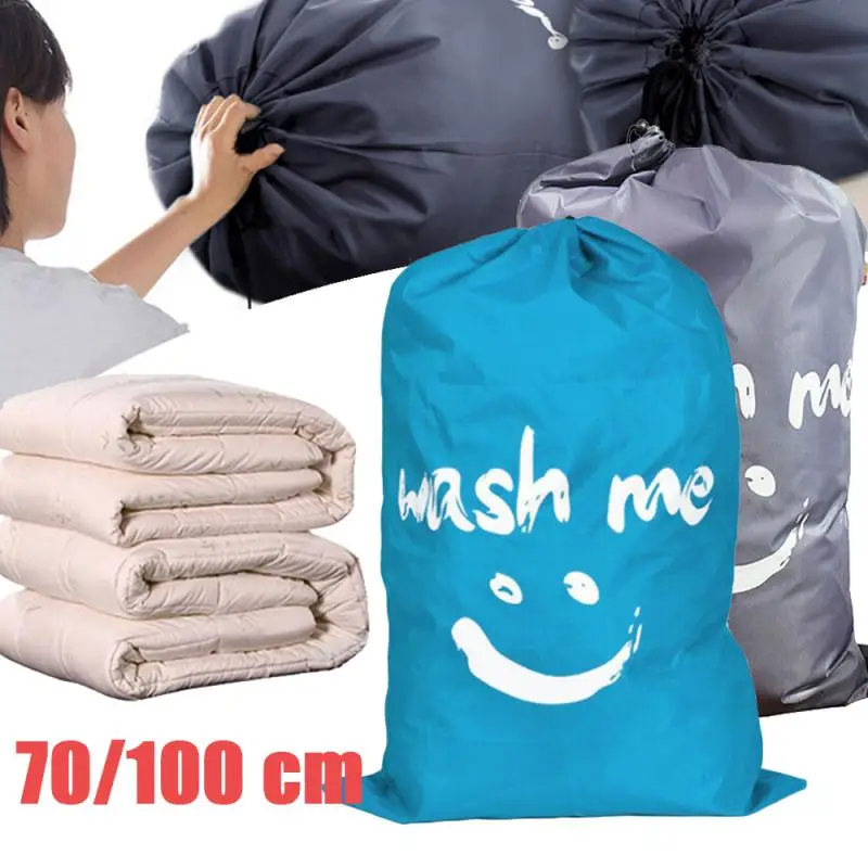 

Laundry Bag Travel Bags Storage Organizer Oxford Pouch Hamper Wash Machine Washable Dirty Clothes Drawstring Bag Large Capacity