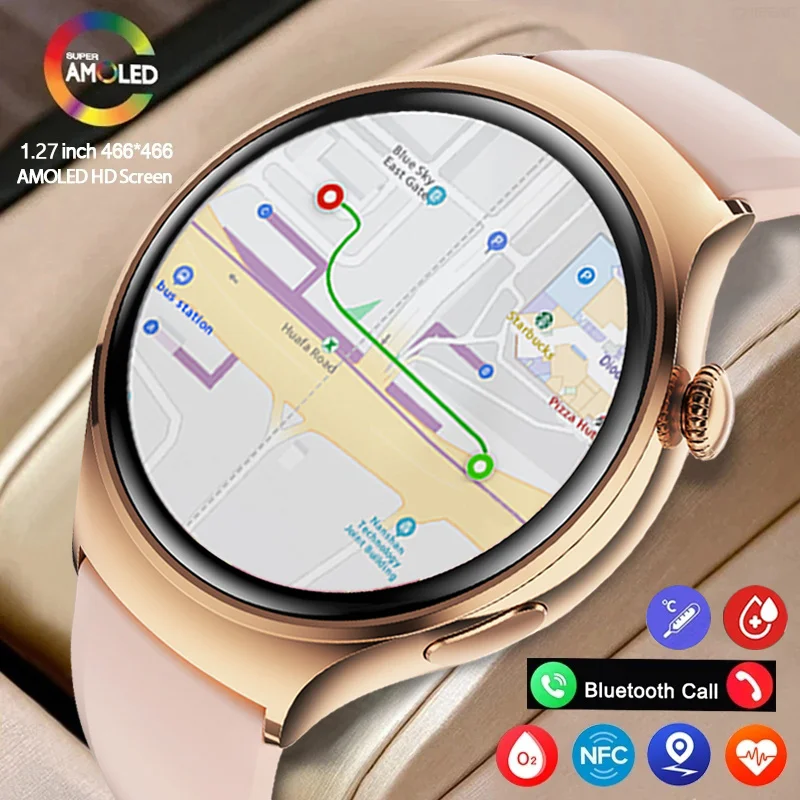 Смарт-часы для Huawei Watch 4 Mini NFC женские спортивные с GPS HD экраном пульсометром