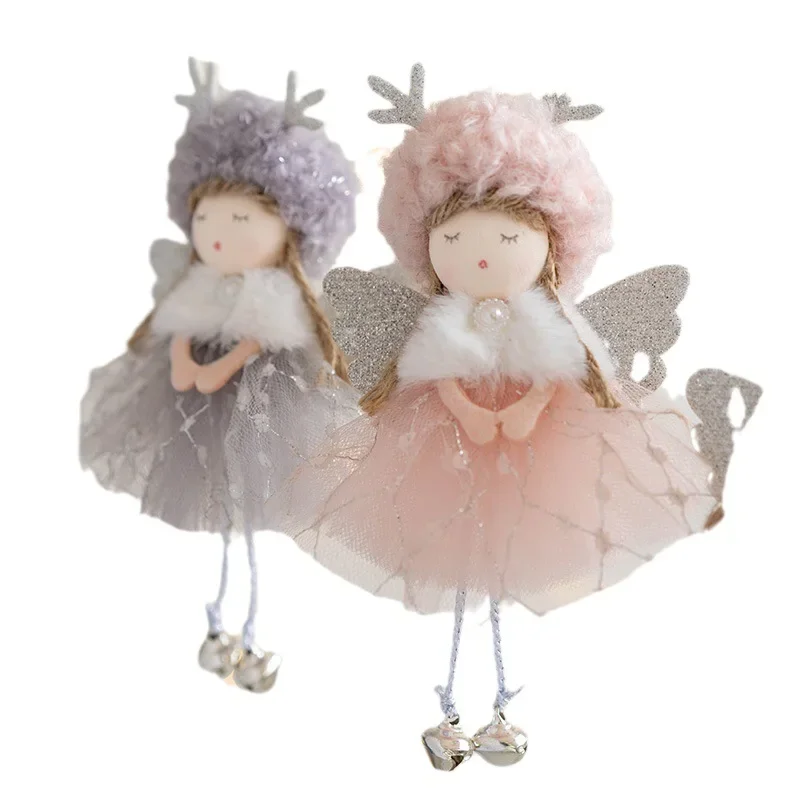 Christmas Tree Hanging Angel Plush Girls Pendants Small Xmas Deer Oranments Elk Merry Decor