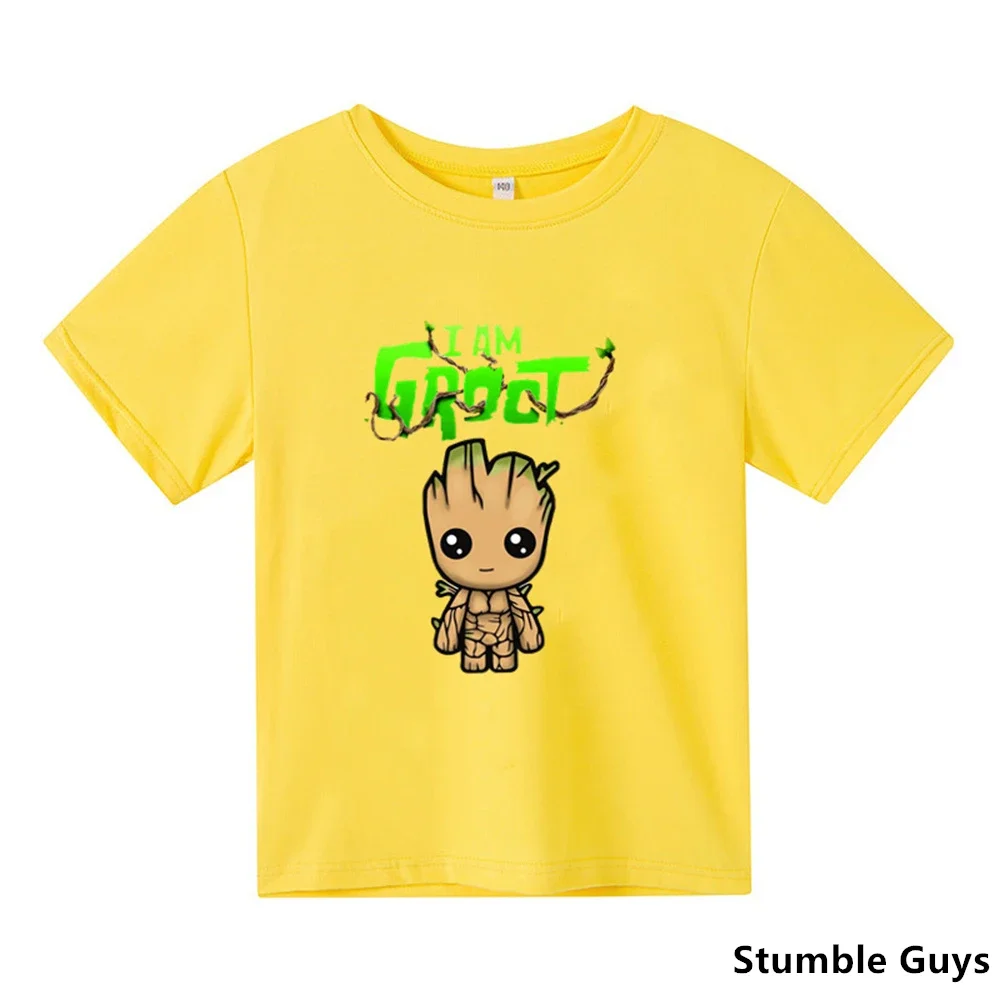 Детская футболка в повседневном стиле из полиэстера Летний сезон Топ с круглым