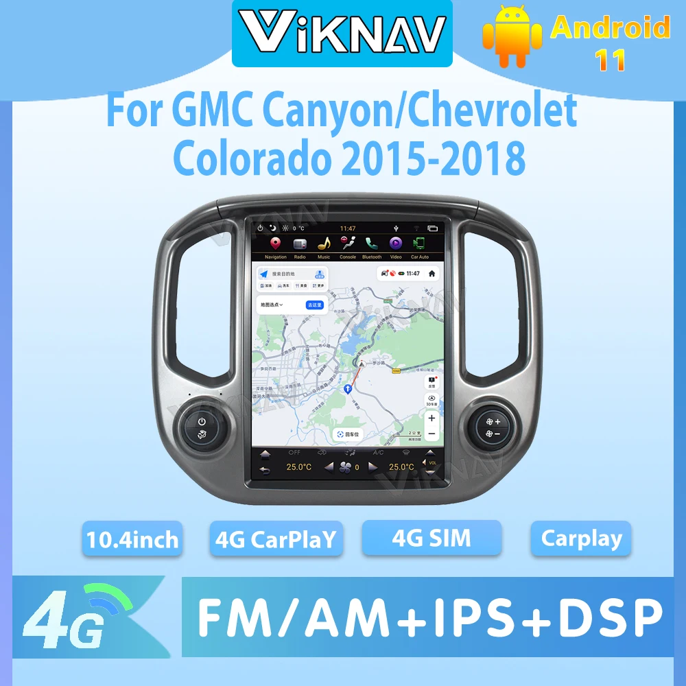 

Автомобильный радиоприемник 12,1 дюйма для GMC Canyon/Chevrolet Колорадо 2015-2018, вертикальный экран, беспроводной Carplay и android, Автомобильная GPS-навигация
