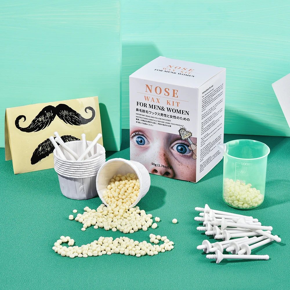 Kit Di Cera Per Naso Indolore Portatile Da 50G Per Uomo Donna Depilazione Per Naso Senza Carta Pulizia Ceretta Fagioli Kit Di Depilazione Trimmer