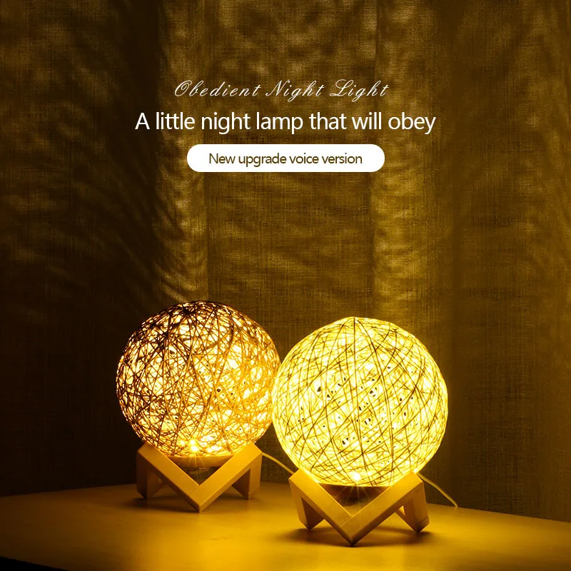 

LED Night Light 3D Creative Rattan Woven Lamp Desk Light Home Decor Creative Gift Sepak Takraw Table Lamp Christmas Gift Light