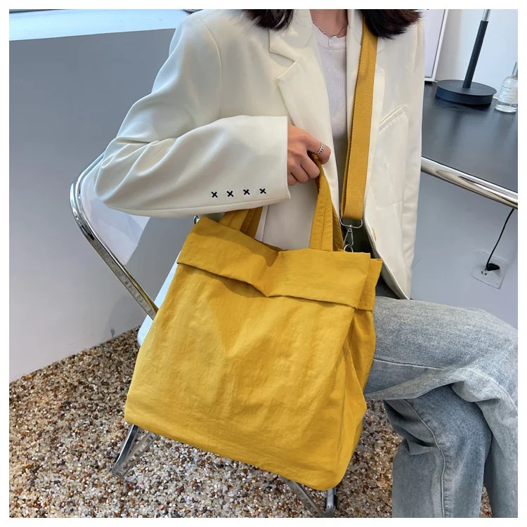 

Large Capacity Women's Shopping Bag Solid Color Nylon Shoulder Crossbody Bags for Women 2023 Fashion Korea Style Ladies Hand Bag