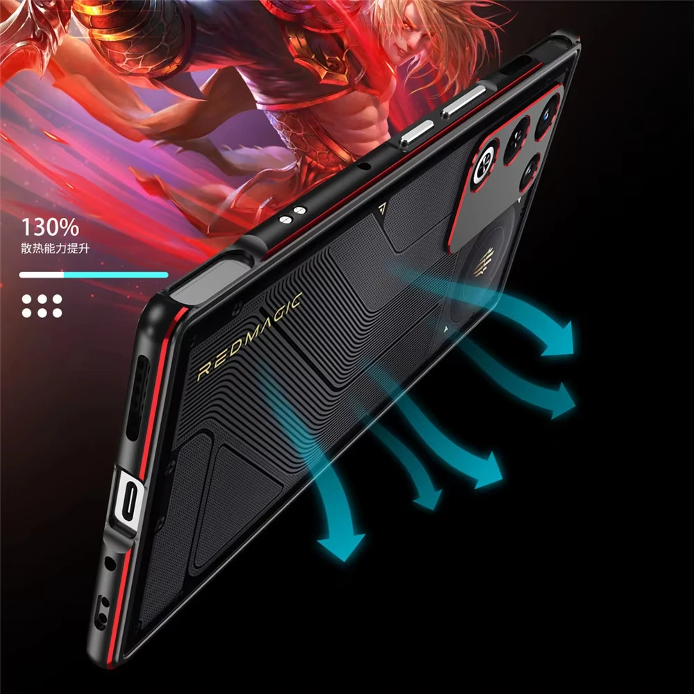 Фото Новый чехол для Nubia Redmagic 11 Air, алюминиевый металлический бампер-рамка Red Magic 11 Air, тонкий чехол с защитой камеры и креплением на винтах. №3