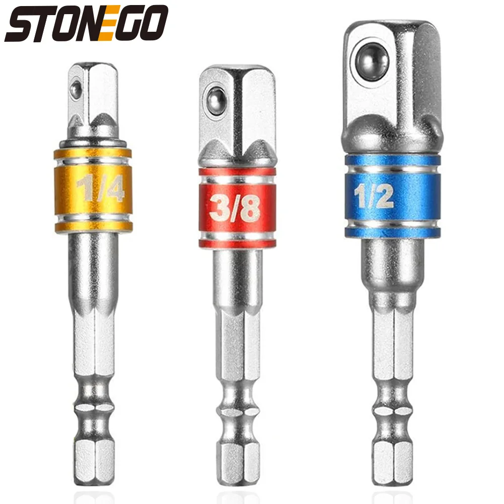 

STONEGO Адаптеры для сверл 1/4", 3/8", 1/2"