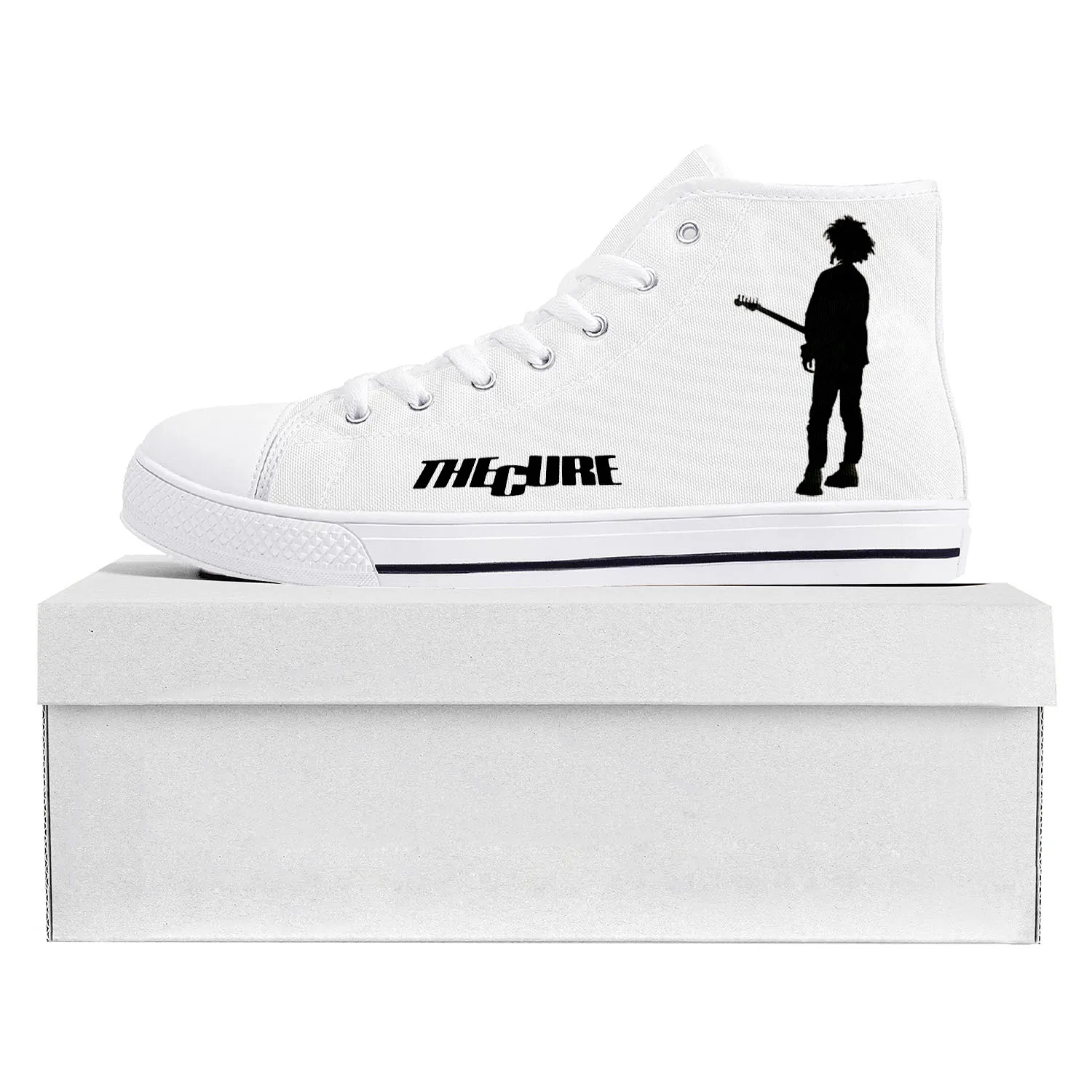 Cure Rock Band The Robert Smith High Top High Quality Sneakers Mens Womens Teenager Canvas Sneaker Couple Shoe Custom Shoe White