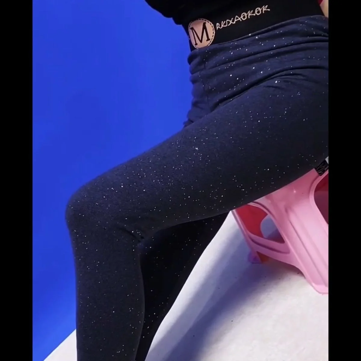 Spring Autumn Thin Sequin Black Party Club Pants Women Glitter High Elastic Skinny Trousers Leggings